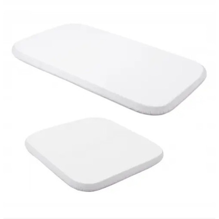 Set 2 Cearșafuri Bumbac Jersey Waldin Alb 85x47cm