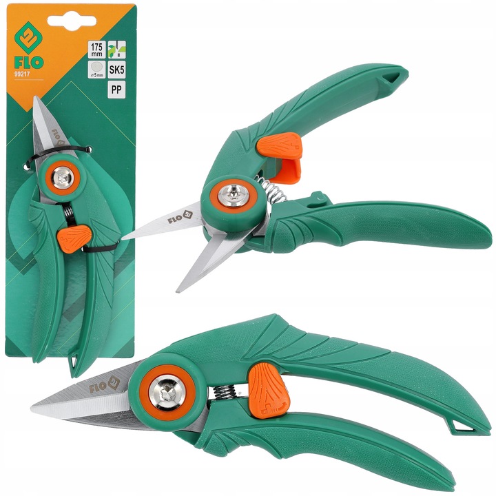 Foarfeca Flo, 175mm, otel SK5, ergonomica, 145g