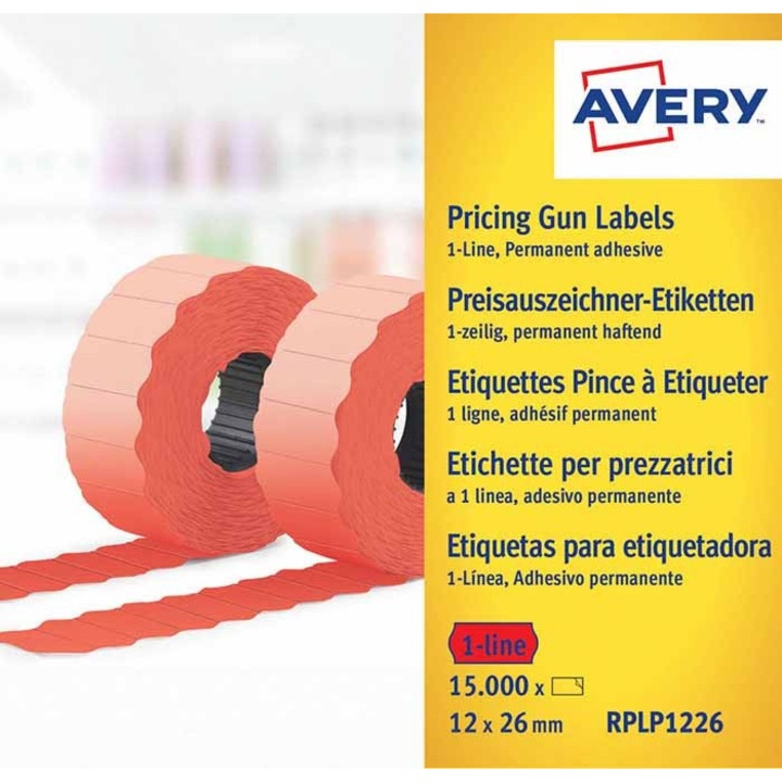 Etichete autoadezive, Avery-Zweckform, 12x26mm, set 10 role, 15000 bucăți, alb