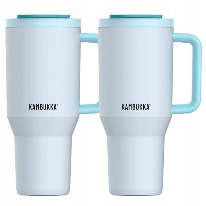 Set 2 Cană Termică Kambukka Rio 950ml, Frosty Coconut, Izolație cu Vid, Design Modern