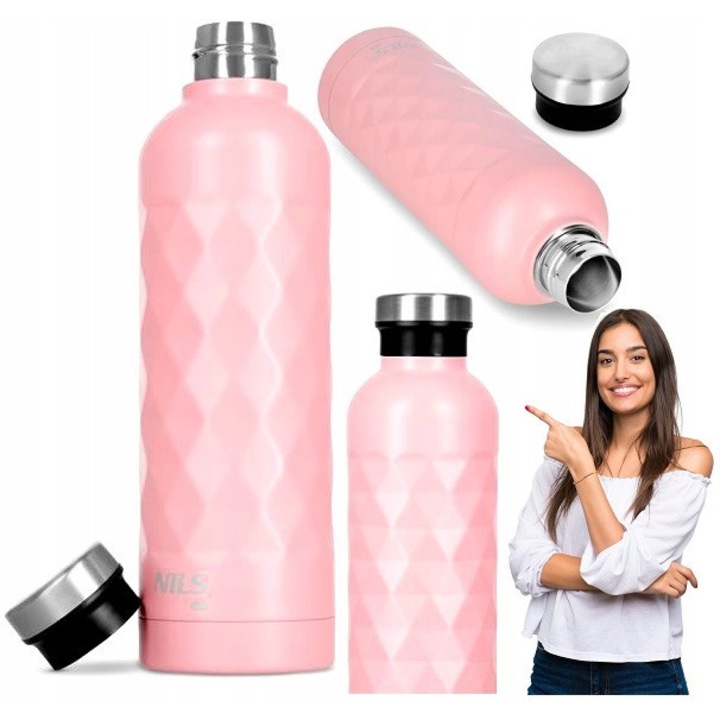 Butelie Termica Nils Camp 750ml Roz - Cafea, Ceai, Calatorii
