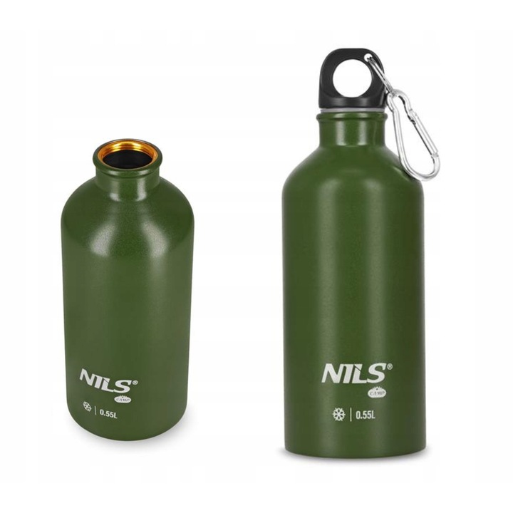 Cana termos NILS CAMP, 550ml, otel inoxidabil, izolare rece 24h, verde