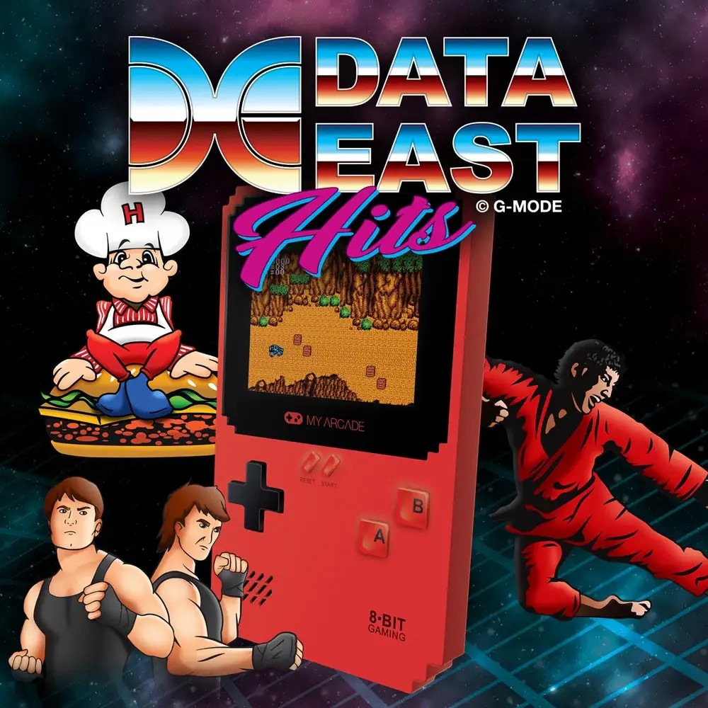 Mini consola de buzunar MyArcade, Pixel Classic, 308 jocuri bonus, dexteritate si puzzle, design retro ergonomic, comenzi arcade, ecran LED color, compacta, portabila, control volum, difuzor extern, Jack 3.5 mm, ideala cadou, alimentare cu baterii/cablu