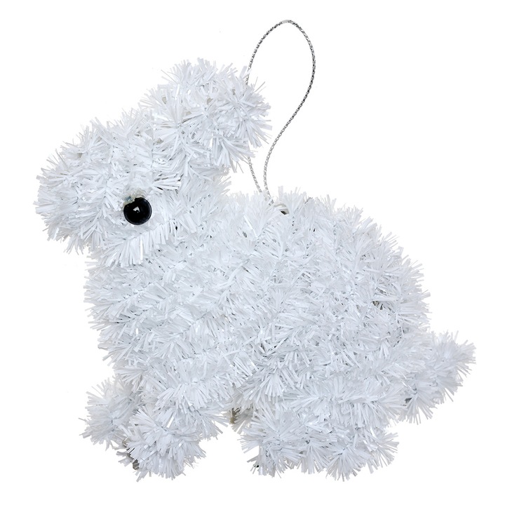 Húsvéti nyuszi figura, fehér 11x5x14 cm