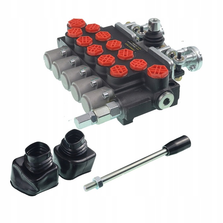 Хидравличен разпределител с джойстици, Zychar, метален, H.R-Gmp05P405Xa12Xjoyh, 5 секции, 40 л/мин, управление с един лост и два джойстика, високо качество на изработката, внимателно подбрани материали, голяма издръжливост и устойчивост