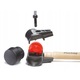 Set ciocane cu capete moi Wiha Safety, 9 piese, maner din hickory, 8 capete interschimbabile de duritati diferite, cutie metalica, negru/orange