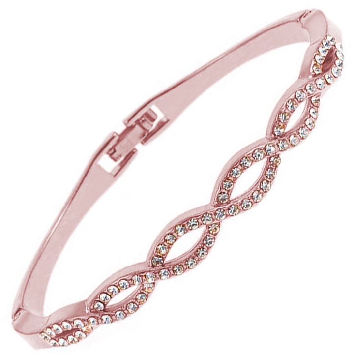 Bratara dama, cu cristale, design elegant, casual, clasic, Auriu-Roz, OptimStar®