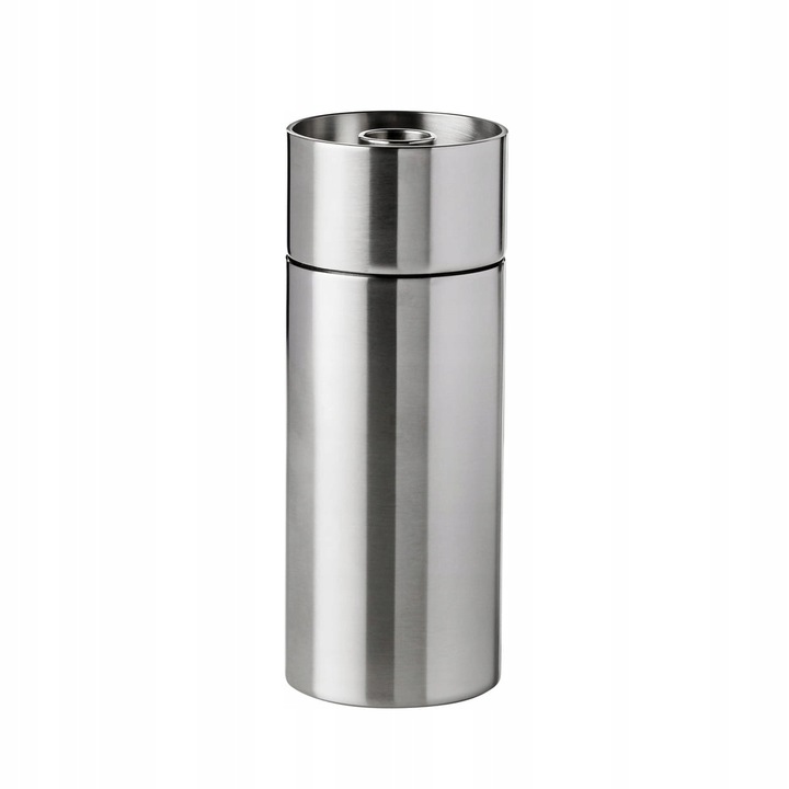 Rasnita de sare Stelton Cylinda, design Arne Jacobsen, inox, 12.5x5cm