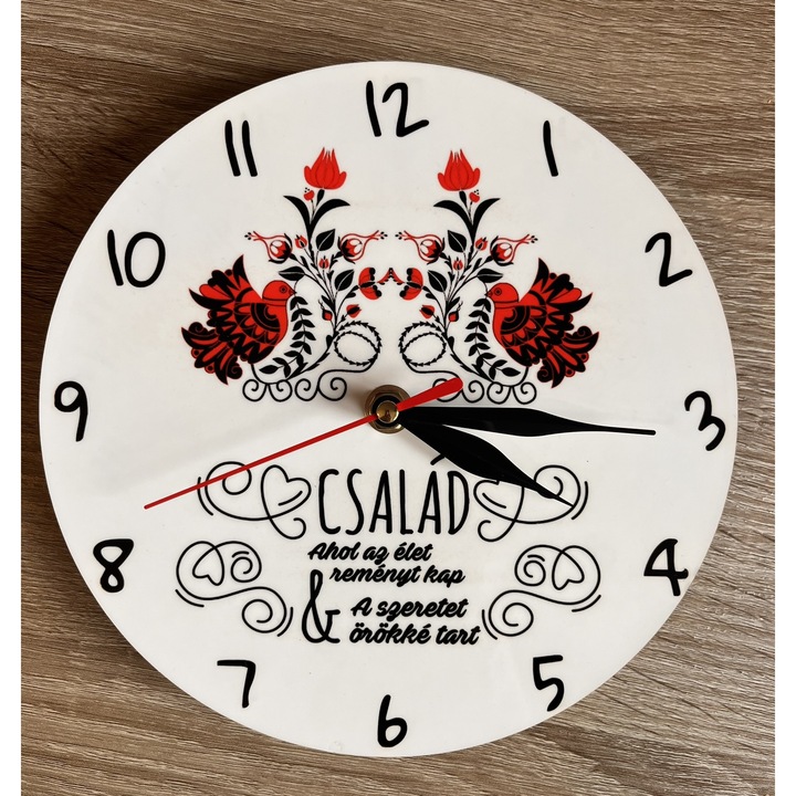 Kerek MDF óra 20 cm, két galamb