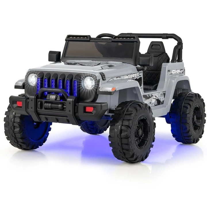 Електрическа кола за деца Northix, камион с дистанционно управление, 12V, 2 мотора, бял, 30кг