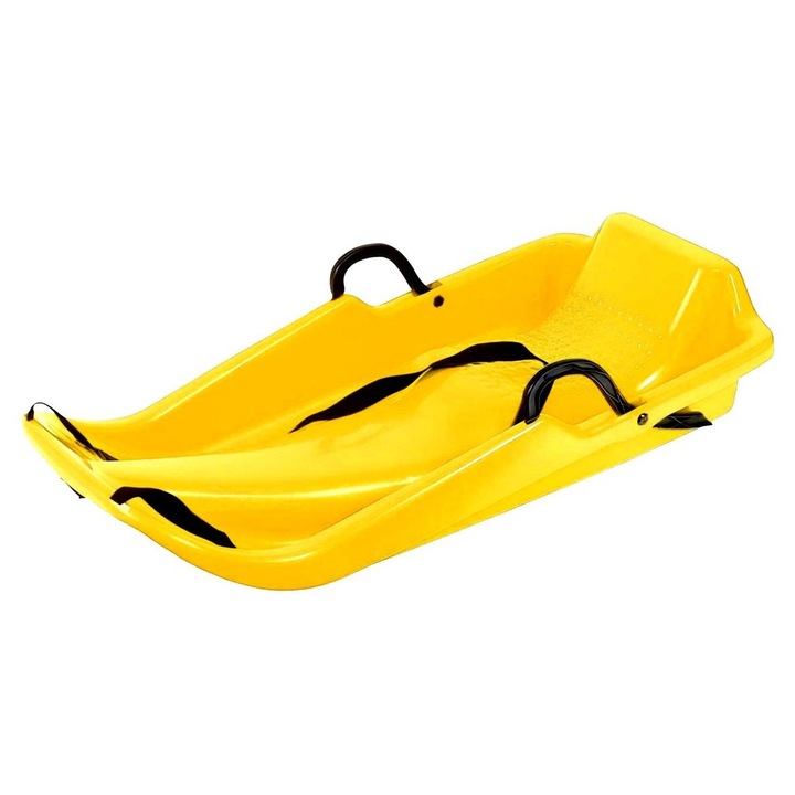 Sanie Lord, 82x40x17cm, Sistem franare, Maner, Plastic, Galben