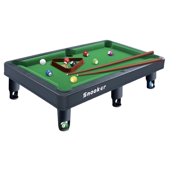 Miniatűr biliárd és snooker asztal gyerekeknek, teljes kiegészítő készlettel, 40 cm