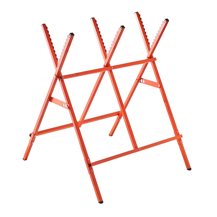 Capre de lucru pentru taiat lemn, Set 2 bucati pliabile, Capacitate 117, 9 kg, Inaltime reglabila, Picioare rezistente, Tampoane antiderapante