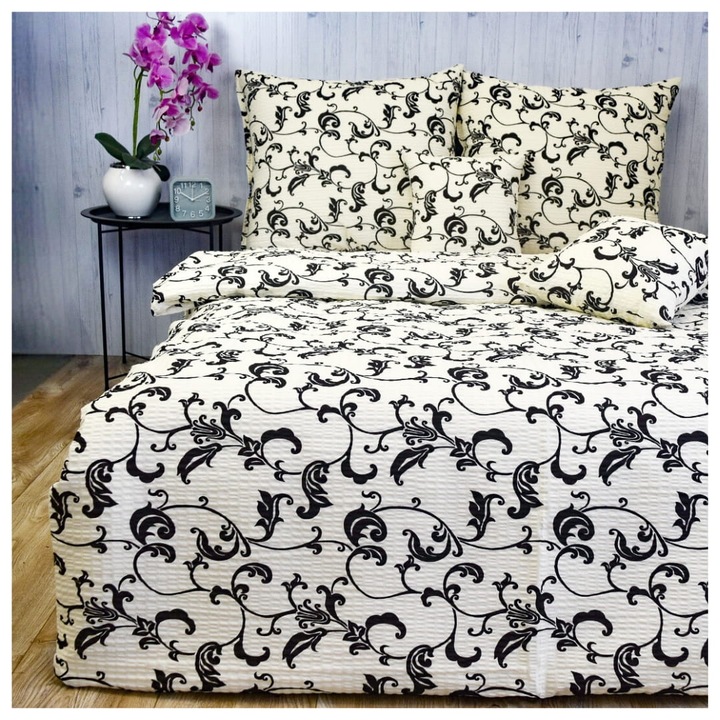 Pamut Ágynemű Szett, Pamut Anyag, Hipoallergén, Cipzár, Kétoldalas Nyomtatás, Oeko-Tex Standard 100 Tanúsítvány, 160 x 200 x 70 x 80 cm, Többszínű
