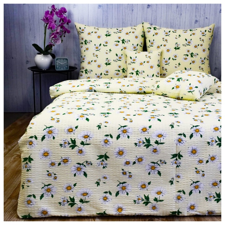 Pamut Ágynemű Szett, Pamut Anyag, 160 g/m2 Sűrűség, Cipzár, Hipoallergén, Oeko Tex Standard 100 Tanúsítvány, 160 x 200 x 70 x 80 cm, Többszínű