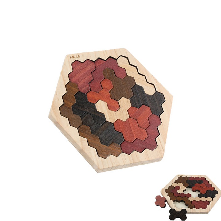 Образователен пъзел от борово дърво, VDSTAR, разнообразни методи за сглобяване, 3-8 години, за момчета