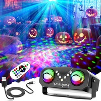 Laser lumini disco, Wacorresi®, proiector de lumini disco, 12W, sound control, carcasa metalic, Stroboscop lumini petrecere, Proiector Disco cu Sound Control si Telecomanda, Lumini Disco LED pentru Petreceri cu Acoperire pana la 55 m², Negru