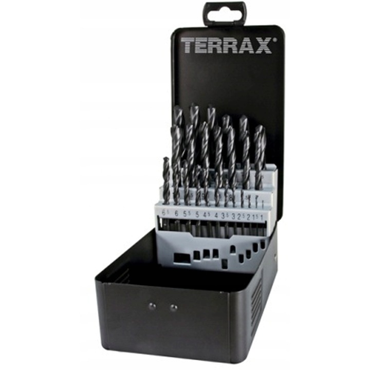 25 db-os HSS-R fúrókészlet 1,0-13,0 mm, DIN 338, Terrax RUKO