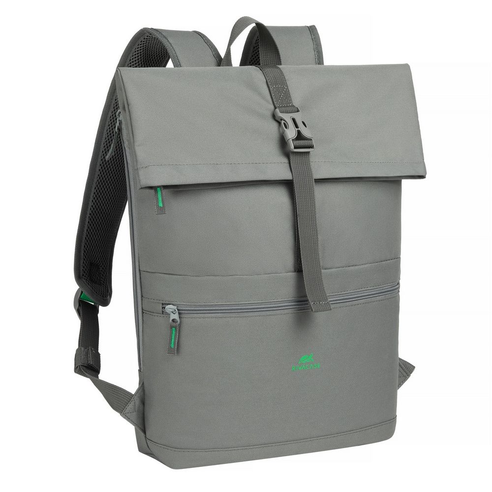 Rucsac RivaCase Gremio Eco Rolltop 15L 15,6", gri, 430x280x135mm