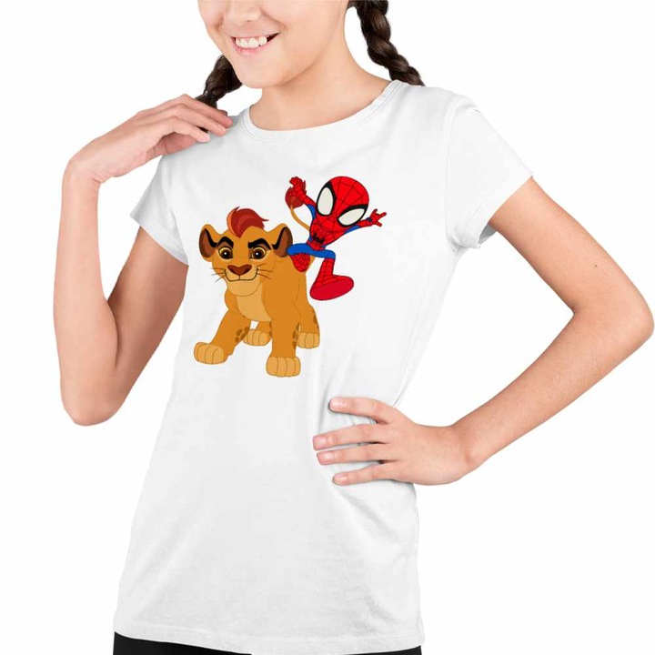 Tricou Copii Fete Garda Felina Paienjenel, Fehér