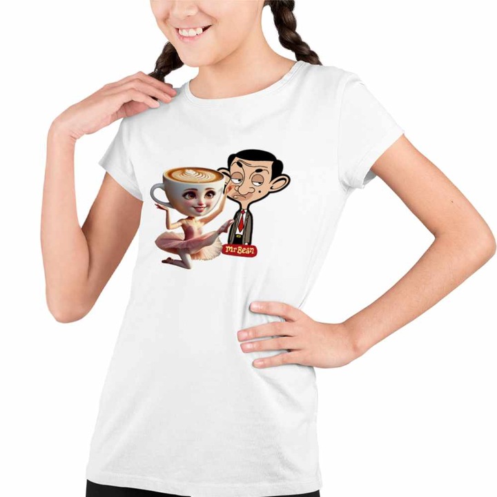 Tricou Copii Fete Mr Bean Ballerina Capucina Meme, Fehér