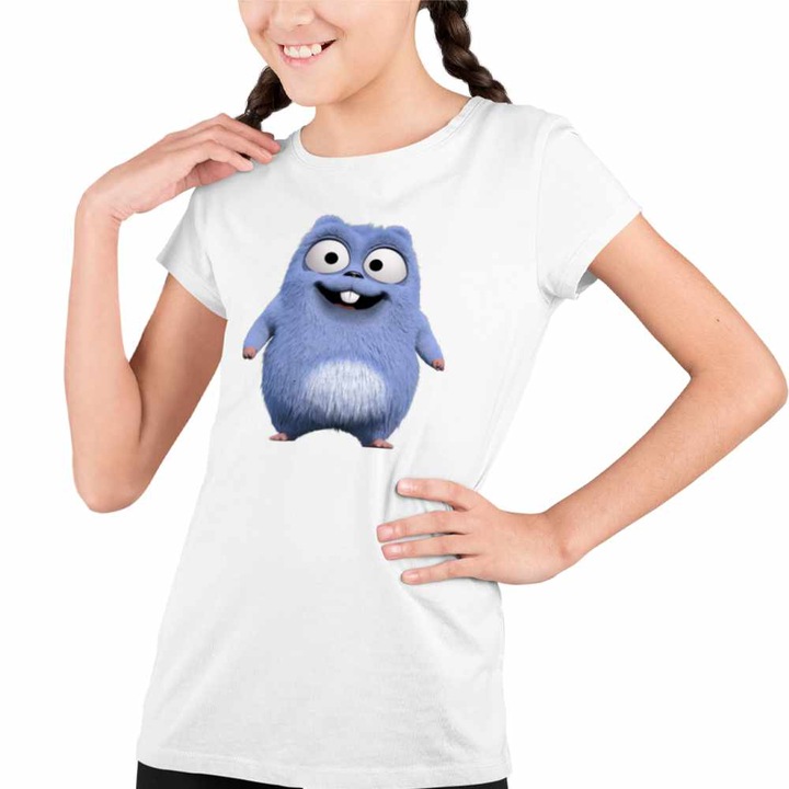 Tricou Copii Fete Leming Grizzy Desene Animate, Fehér