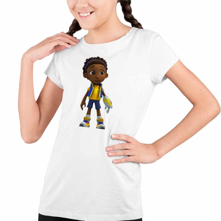 Tricou Copii Fete Robogobo Dax Creator Lider, Fehér