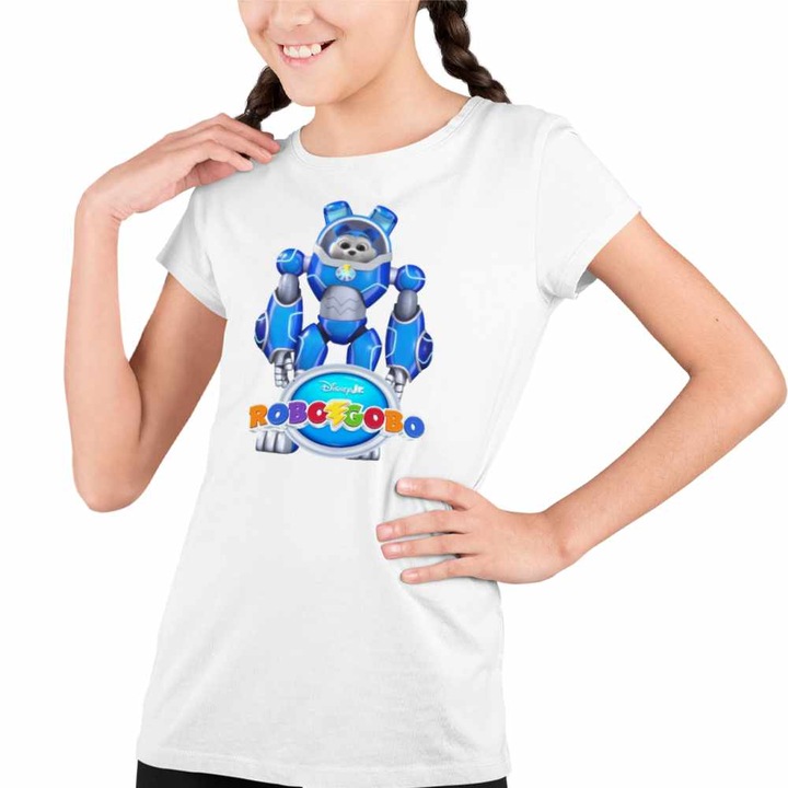 Tricou Copii Fete Robogobo Booster Robosuit, Fehér
