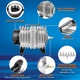 Pompa de aer pentru acvarii cu carcasa din aluminiu, SWJOYOL, 6 evacuari, debit 25L/min, argintie, 145x85x95mm