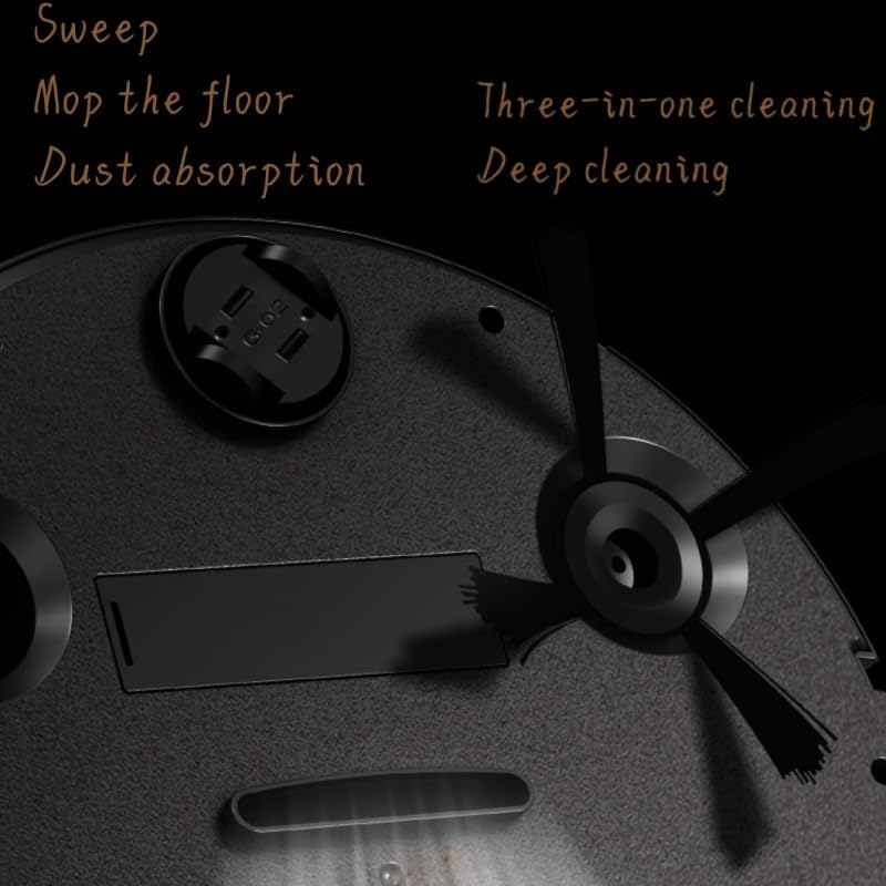 Aspirator robot inteligent, curatare automata, design ultra-subtire, baterie de lunga durata, negru