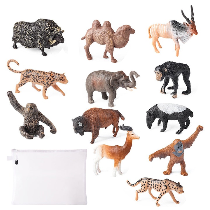 Комплект фигурки диви животни 12 БР., многоцветни, за деца 3+, SWJOYOL