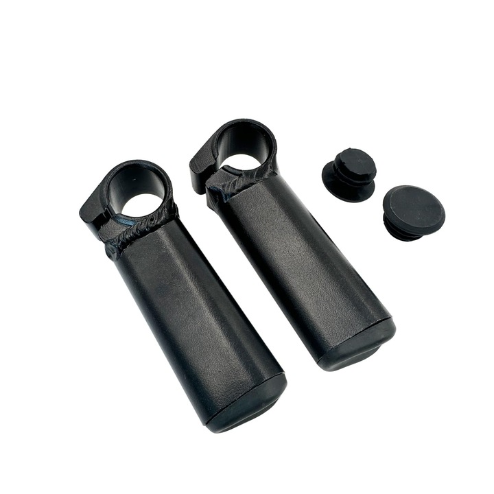 Ghidoane bicicleta, aluminiu, ergonomic, capat negru