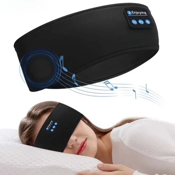 Vezeték nélküli Bluetooth 5.0 fejhallgató elasztikus pánttal, aktív zajszűréssel, 16x10.5x4cm, 110g