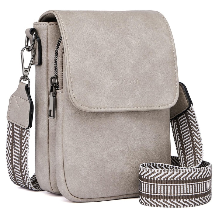 Kis válltáska, bőr, három rekeszes, RFID-nyílásokkal, fekete, 5.51"x2.36"x7.87"