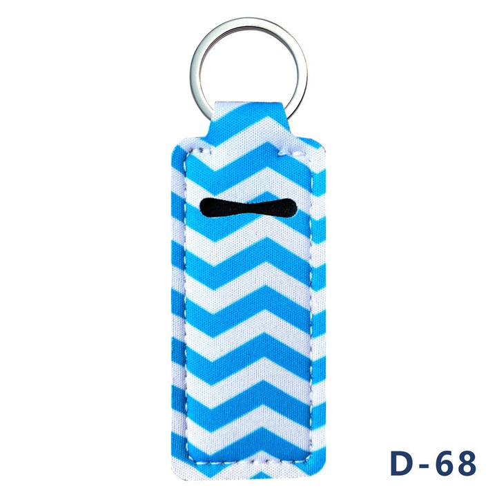 2 db ajakbalzsam rendszerező kulcstartó, bohém design, kék, 10x4cm