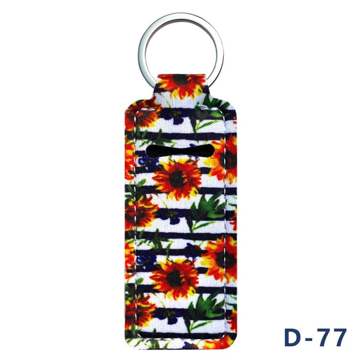 2 db ajakbalzsam tartó kulcstartó szett, bohém design, többszínű, 10x4cm