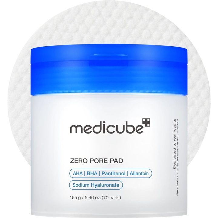 Medicube Poreless Pad 2.0, kétoldalas textúrájú arctonizáló, hámlasztó és pórusápoló, minden bőrtípusra, 30 db