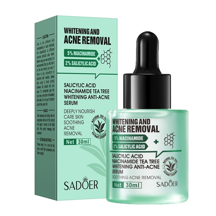Szalicilsav Fehérítő Akne Szérum 30ml Niacinamid és Teafa Esszencia