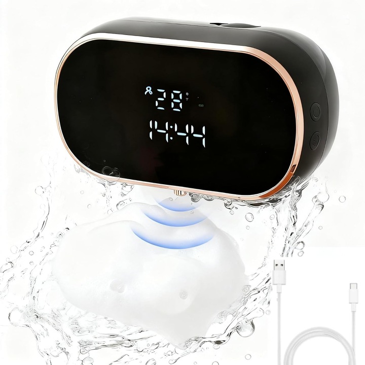 Szappanadagoló automata, érintésmentes működés, IPX5 vízálló, 350 ml, fehér