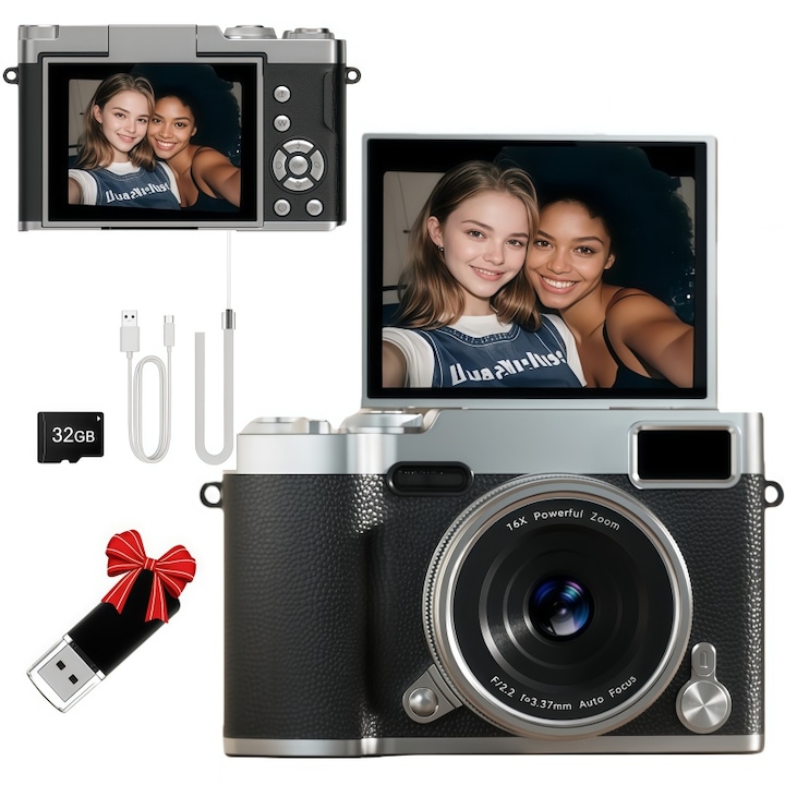 Camera foto digitala tip breloc Kodak Charmera, Blind Box, set cu card microSD 32GB, culoare aleatorie