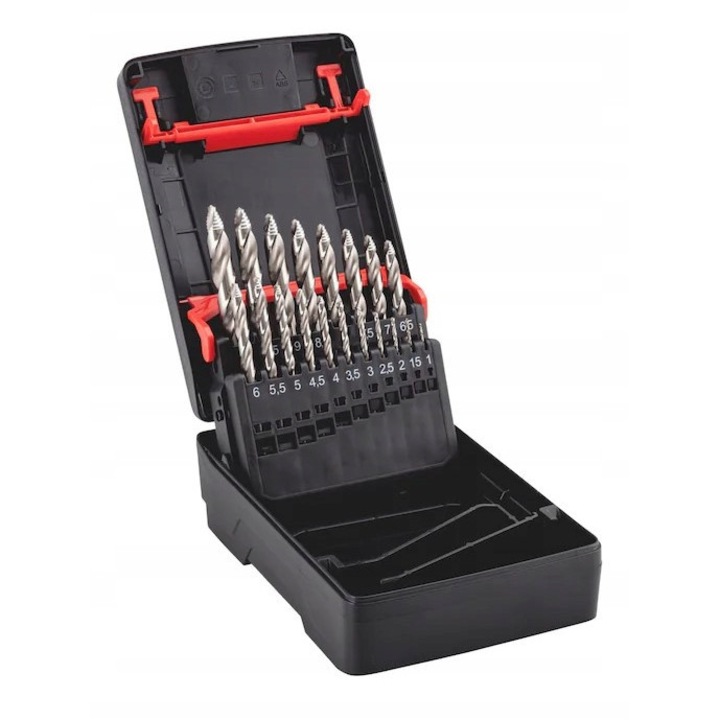 Set 19 Burghie SMART STEP Wurth, 1-10mm, pentru metal si lemn, caseta ORSY