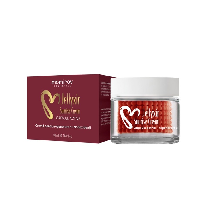 Crema de față Momirov Cosmetics Jellyxir Sunrise, 50ml, niacinamidă, acid hialuronic, hidratant, energizant