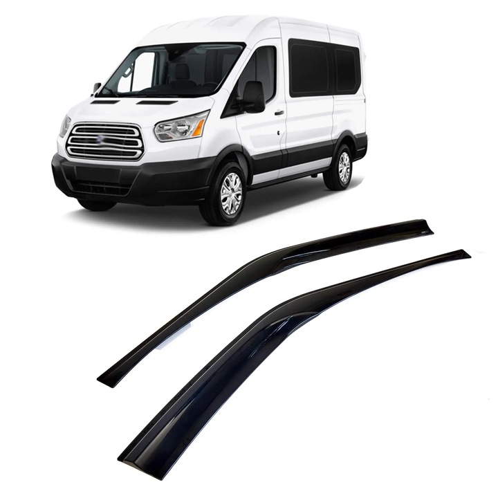 Спортни Ветробрани за Бус Ford Transit 2014-2023 MK8 / 9 Panelvan – Комплект 2 бр. предни – Черни – Залепващи