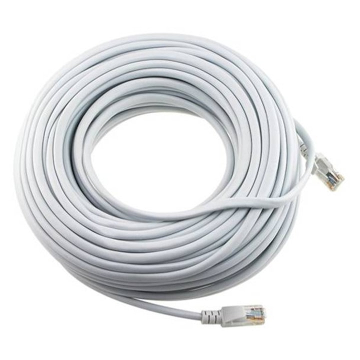 Cablu de rețea, Rotund, UTP, LAN, RJ45 8pini(m), CAT5E, Alb, 20m