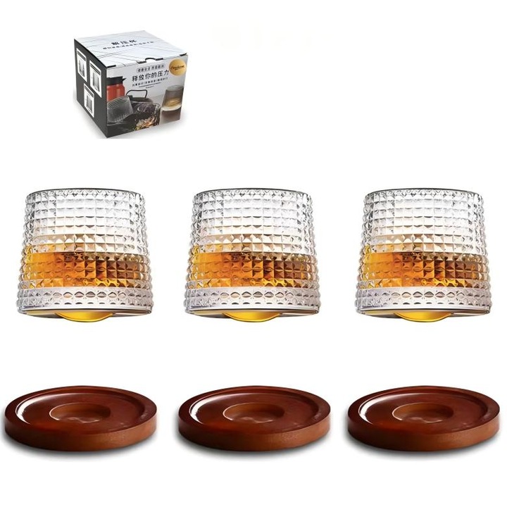 3 db Whisky Pohár Készlet, 155ml, Átlátszó, 8x6.8x7.3cm, Omelivon