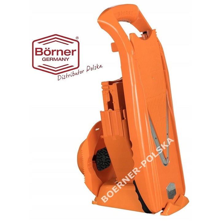 Razatoare si feliator Borner V5 PowerLine, portocaliu, set complet cu 4 grosimi de feliere, lame din otel inoxidabil