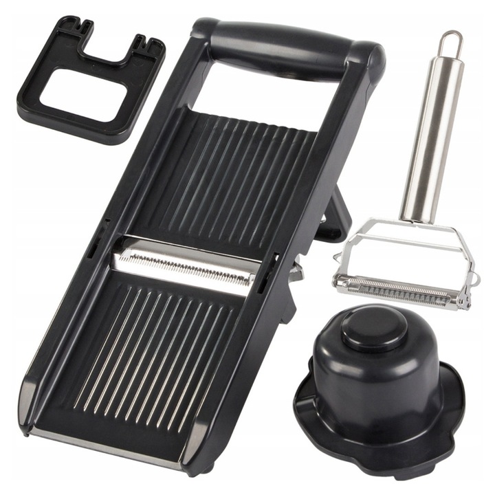 Satetnica multifunctionala pentru legume si fructe, Brunbeste, lame din inox, maner ergonomic, compacta