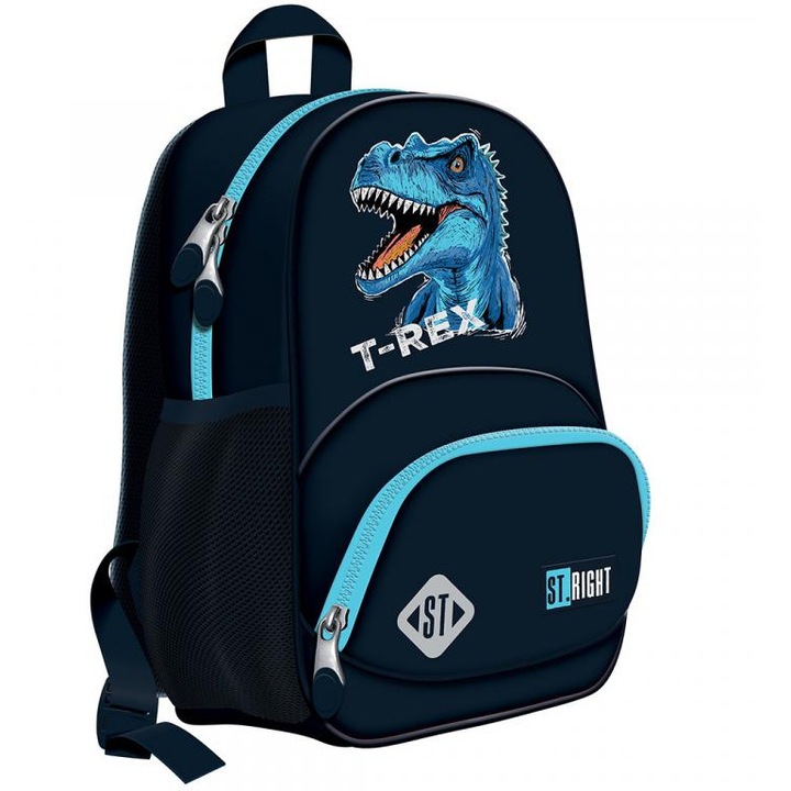 St.Right Kék T-Rex mintás iskolatáska, hátizsák BP70 32x22x11, 5cm