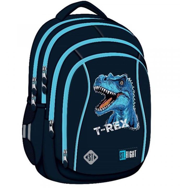 St.Right Kék T-Rex ergonomikus iskolatáska, hátizsák BP26 39x27x17cm
