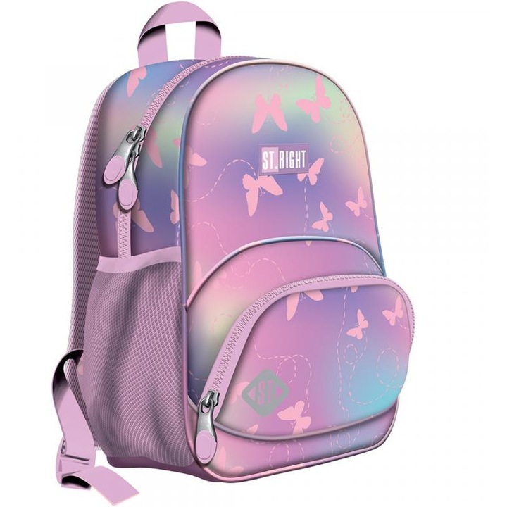 St.Right Rózsaszín pillangós iskolatáska, hátizsák BP70 32x22x11, 5cm